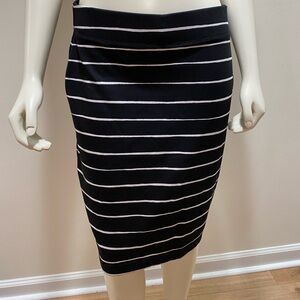 Banana Republic Black and White Striped Pencil Skirt